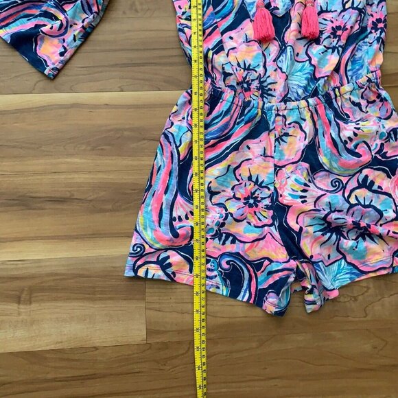 Lilly Pulitzer Del Lago Printed Flounce Sleeve Romper Size XS - Picture 7 of 12